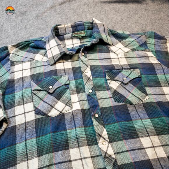 Rugged Outfitters Country Button-Up Shirt Multicolor Plaid Pearl Snap Men's 2XLT - Picture 3 of 9